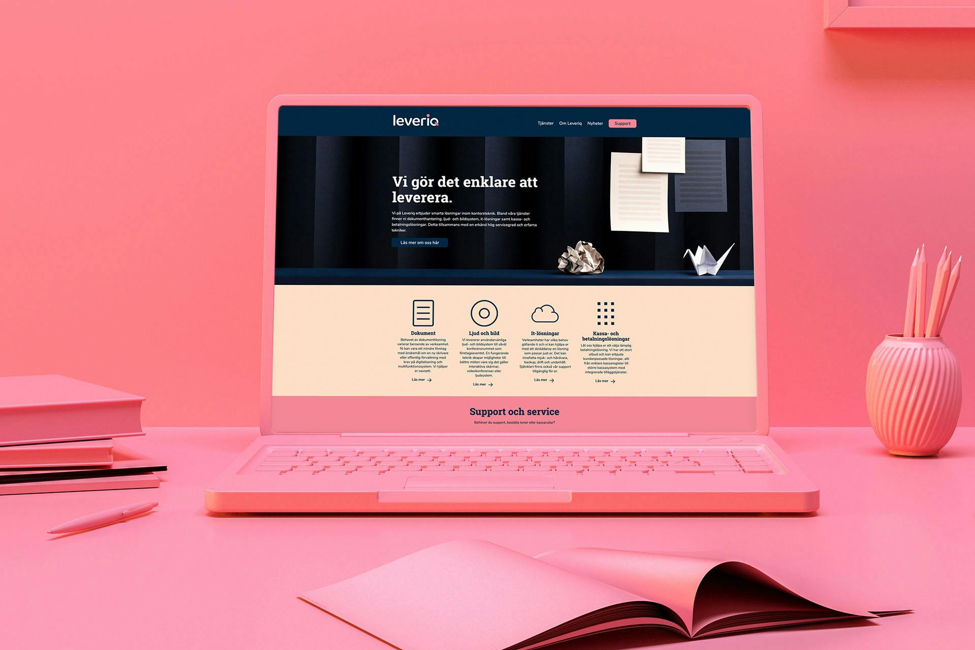 Rosa Laptop, Leveriq webbplats