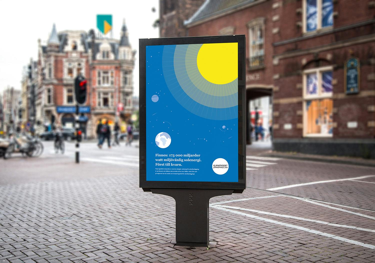 Klimatrådets kampanj i annons på reklamplansch på stan gjord av Consid