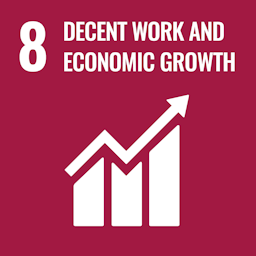 The Global Goals for Sustainable Development. Goal number 8 - Decent work and economic growth